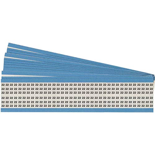 Cartes marqueurs Brady HH-22-PK numérotées en acétate noir sur blanc pour identification