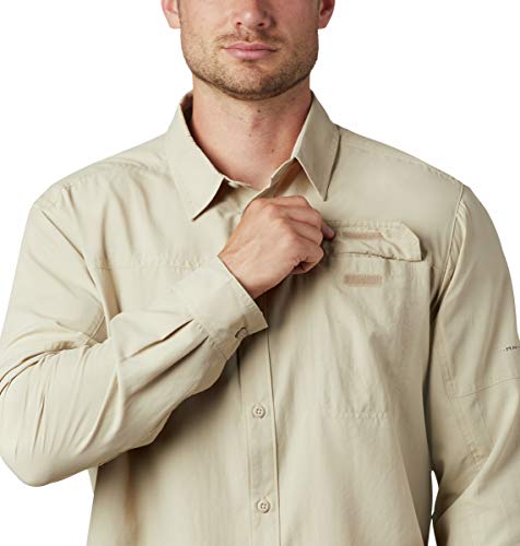 Columbia Camisa masculina Smith Creek de manga comprida, fóssil, 2X
