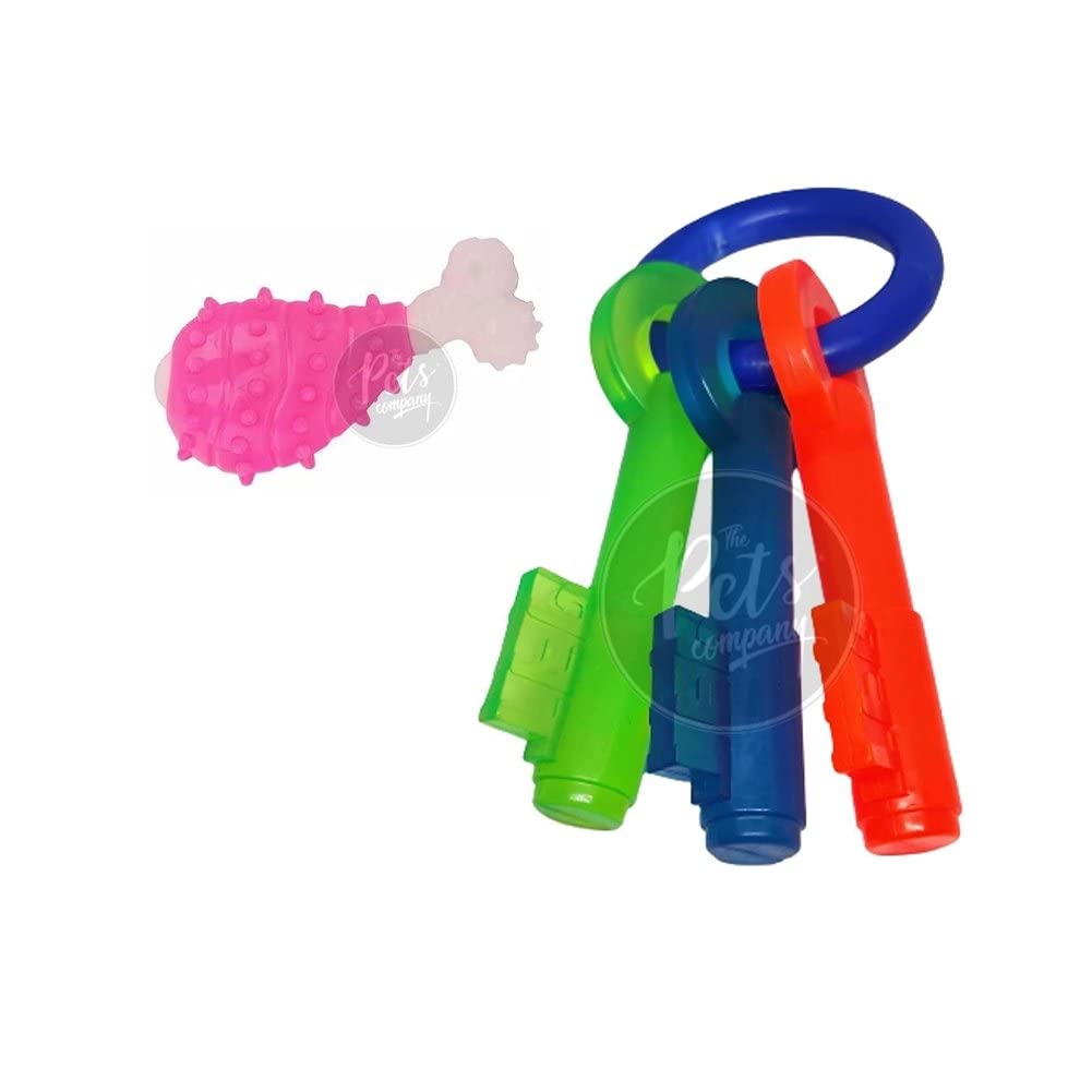 The Pets Company Rubber Dog Chew Toy Combo ( Dog Chicken Bone Toy + Dental Chew Key Toy) | Ball Toys for Medium & Small Dogs (B0BMLHZ92H) Amazon Price History, Amazon Price Tracker
