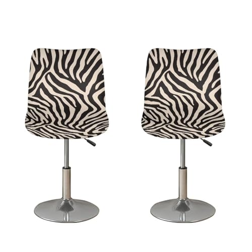 Image of Zebra Stripes Bar Stool Cover Stretch Counter Stools Pub Chair Slipcover for Dining Room Removable Anti-Scratches Spills Chair Covers for Dining Room Chairs Set of 4