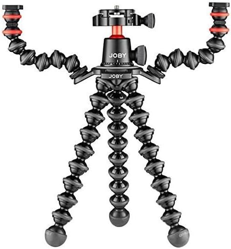 Joby Gorillapod 3K Pro Rig, Includes Stand, BallHead with QR Plate & 2 Arms, 6.Lb Load Capacity, Black/Charcoal/Red