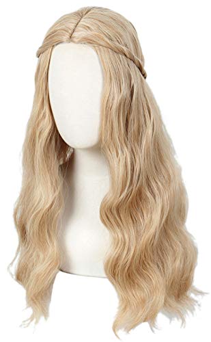 Image of Linfairy 70S Long Blonde Wavy Hippie Wigs Halloween Cosplay Costume Wig for Women Party