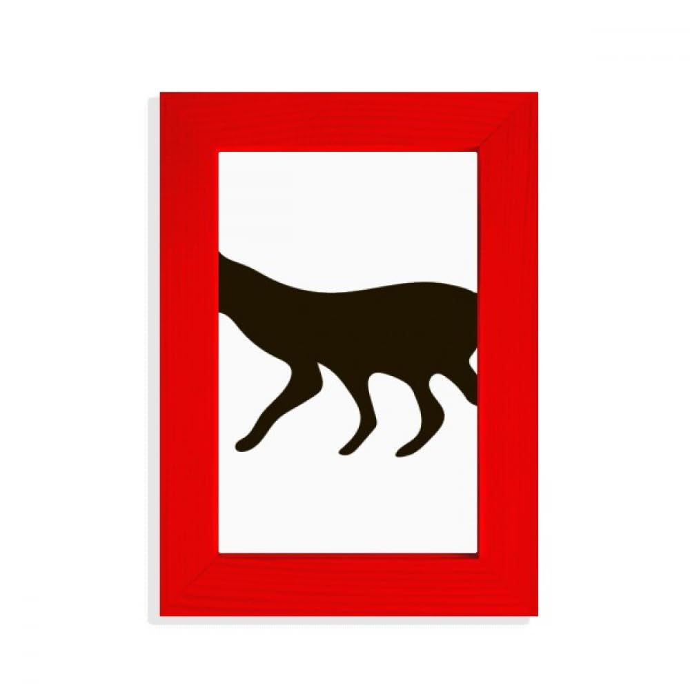 Cadre photo loup noir fond rouge idée cadeau originale pour passionnés