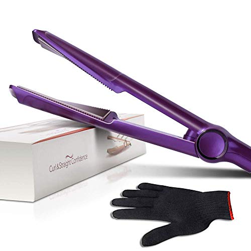 Flat Iron for Hair-Ceramic Hair Straightener and Curler 2 in 1 Inch Multi-Styler with Twist & Curl Technology, Color Care Protection,Purple