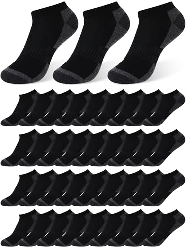Image of Foaincore 60 Pairs Ankle Socks Bulk for Men Women, Low Cut Breathable Cushioned Athletic Running No Show Socks Multipack