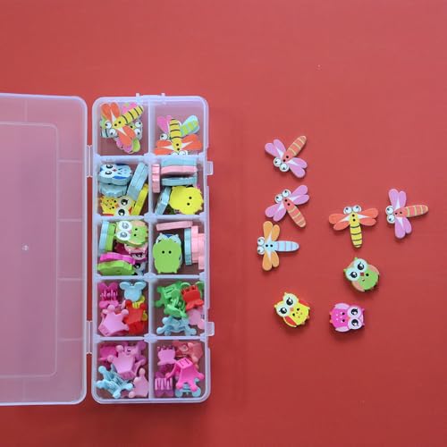 Image of 12 Pack Clear 10 Grids Plastic Storage Box with Adjustable Divider, Transparent Organizer Container Case for Bead, Jewelry, Craft Supplies, Small Part, Sewing Kit, DIY Accessories