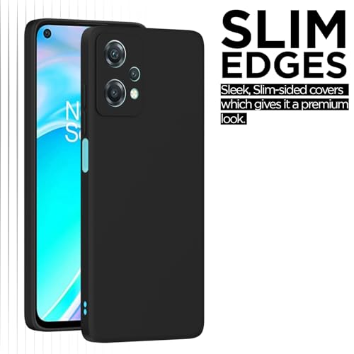 Image of Outlouders Back Cover for OnePlus Nord Ce 2 Lite 5G | Camera Protection | Durable Soft Matte Silicone Bumper Case (Black)