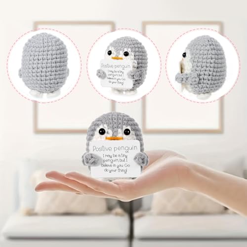 Grappige positieve pinguïn, 3 stuks, positieve Potato Pocket knuffel cadeaus voor vriendin, cadeaus voor vrouwen, opvrolijking geschenken, motivatiegeschenken - Afbeelding 5