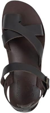 Jerusalem Sandals Womens Tovah Black, Durable Handcrafted Real Leather Sandals, Sandals for Women With Back Strap and Toe Loop, Molded Footbed, Textured sole, Waterproof