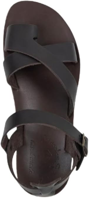 Jerusalem Sandals Womens Tovah Black, Durable Handcrafted Real Leather Sandals, Sandals for Women With Back Strap and Toe Loop, Molded Footbed, Textured sole, Waterproof