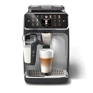 Philips Serie 5500 Kaffeevollautomat – LatteGo Milchsystem, 20 heiße und kalte Kaffeespezialitäten, 40% leiser mit SilentBrew, QuickStart, Schwarz und Silber (EP5546/70)