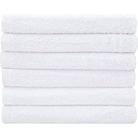 Soft Baby Terry Towelling Nappies-Diapers 100% Ring Spun Cotton Supreme Quality | Burp Cloths Baby Essentials for Newborn Reusable Wipes | Baby Wash Cloth 60x60cm Pack of 6, White Cover