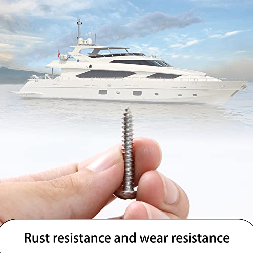 Ohamtes 10PCS #10 x 1-1/4"(ST4.8 * 32mm) Stainless Steel Cross Recessed Round Head Self-Tapping Screws Improved Truss Head Wood Screws Large Pan Head Screws - Image 4
