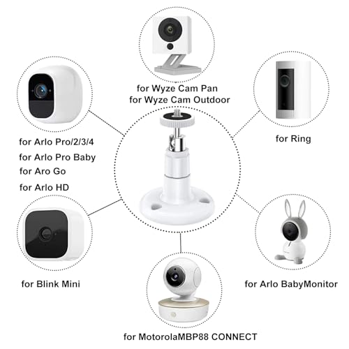 Ring Camerahouder, wandhouder, 6-delig, camera-montagehouder, 360 graden, verstelbaar, schroeven voor bewakingscamera, 1/4 inch schroeven - Afbeelding 5