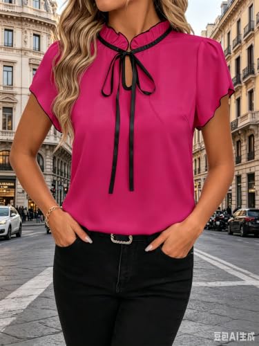 Chemisier à volants chic en textile premium d'une élégance rare