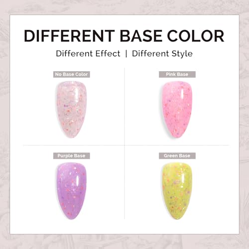 Image of MelodySusie Party Streamer Pink Gel Nail Polish,0.5fl oz Soak Off UV LED Confetti Glow Pink Gel Polish Gift for Women Nail Art Manicure Salon DIY Nail Design Decoration at Home-1648-A2623