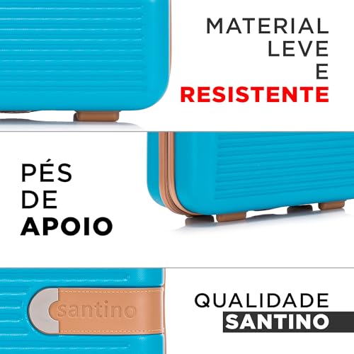 Frasqueira Necessarie de Viagens Nice Tamanho Único de mão ABS Rígida Fechamento em Ziper com Organi
