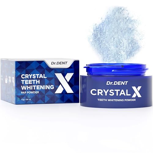 DrDent CrystalX Polvo blanqueador de dientes, seguro para esmalte, blanqueamiento dental no sensible, blanqueamiento dental sin ningún daño, sabor fresco