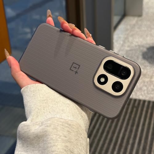 Image of Kapa Wave Frosted Grip Back Cover for OnePlus 15 | Ultra Slim [with Metal Buttons] Matte Finish Back Case (Grey)