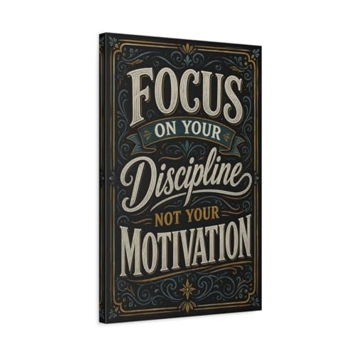 Toile canvas citation motivation vintage noir et bleu canard pour bureau 40x60 cm