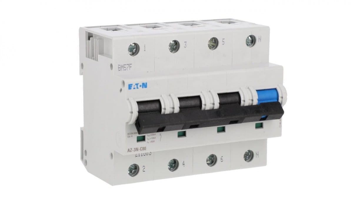 EATON AZ-3N-C80 Interruptor Magnetotérmico AZ, 80A, 3P+N, Curva C, Caja de 3