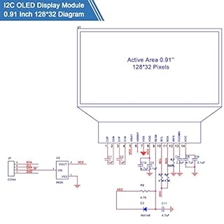 5 Pièces I2C Module d'Affichage 0,91 Pouce I2C OLED Module d'Affichage I2C OLED Pilote d'Écran DC 3,3V ~ 5V (Couleur d'Affichage Bleue)