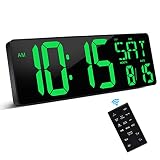 XREXS Large Digital Wall Clock with Remote Control, 16.5 Inch LED Large Display Count Up & Down Time