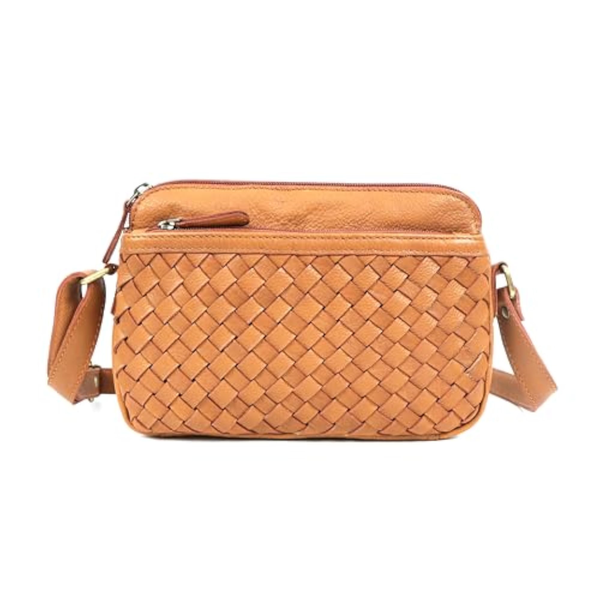 Premium Handwoven Leather Crossbody Bag, Stylish Accessory