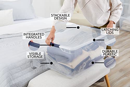 Rubbermaid Cleverstore Clear Plastic Storage Bins With Lids, 95 Qt-4 Pack, 4 Count #TOP4