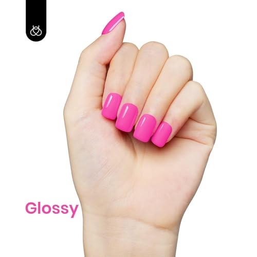 Image of Beetles Pink Gel Nail Polish - Cosmos Bouquet Hot Pink Gel Polish, 15ML /0.51Fl Oz Soak Off UV LED Lamp Neon Nail Art, Long-Lasting Manicure Salon DIY Home