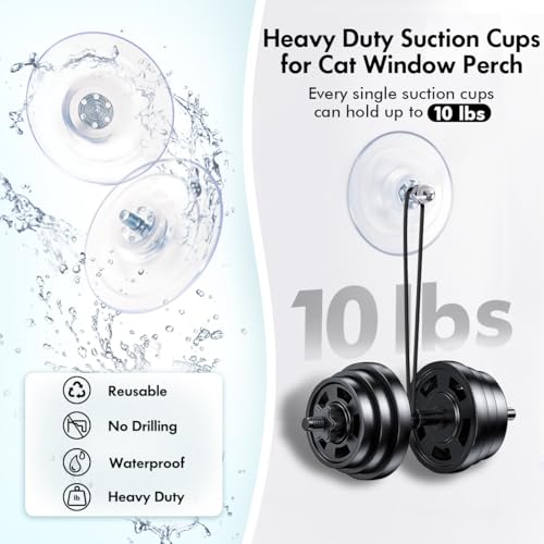 Amosijoy RSC-4 Pack Cat Window Perch Suction Cup thumb #3