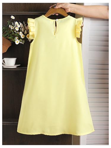 WDIRARA Girl's 3D Floral Dress Summer Ruffle Trim Sleeveless A Line Short Dresses2