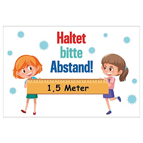 Abstandsschild Hinweis Schild 300 x 200 mm für Schulen und Kitas