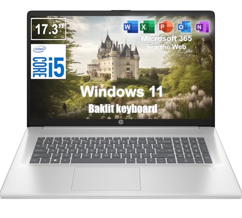 Image of HP 17.3 Inch Business Laptop with Backlit Keyboard, Fingerprint Reader, Intel 13th Gen 10-Core i5 (4.6GHz), 64GB RAM 1TB SSD, Windows 11, Wi-Fi 6, Iris Xe Graphics