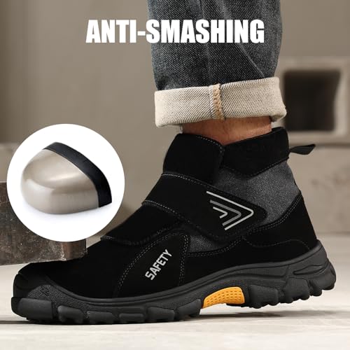 Image of GLANOUDUN Steel Toe Work Shoes for Men Spark Resistant Welding Shoes