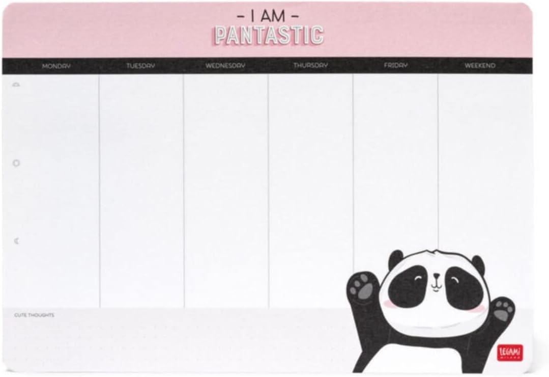 Legami - Paper Mouse Mat and Pad Notes 25 x 17 cm 55 Sheets FSC Certified Paper Made in Italy Panda