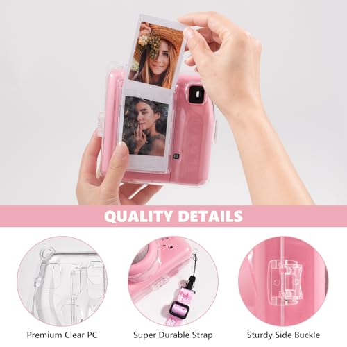 Funda Transparente para Fuji Mini SE con Correa Rosa miniatura 3