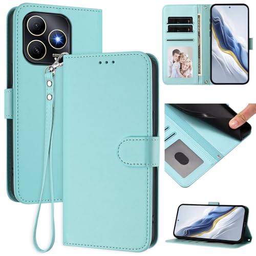 Pzwoxukhov Compatible with Huawei Enjoy 80S Case Cover,Compatible with Huawei Enjoy 80S Phone Case,Solid Color flip Shockproof Case Cover Light Green