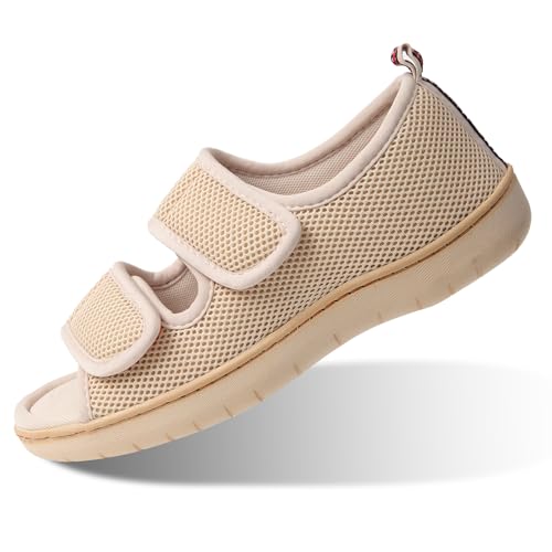 Image of Women's Slippers with Arch Support, Adjustable Open Toe Shoes for Diabetic