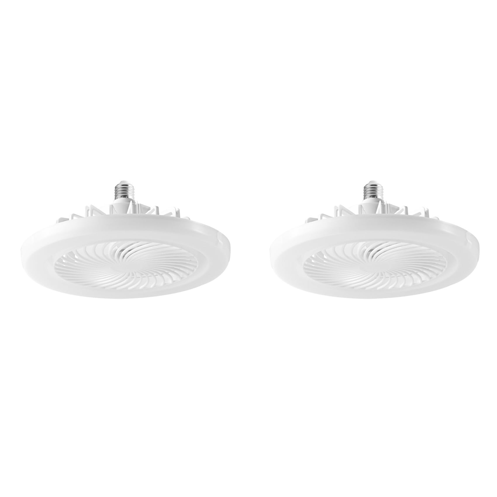 Hndhbfgrt 2X Ceiling Fan with Lights,E27 Enclosed Low Fan Light Electric Fandelier with Remote Control Three Colors