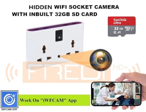Image of FREDI HD PLUS WiFi Security Camera for Home & Office | 1080P Full HD Indoor Camera | Live View on Mobile & PC | Loop Recording | 32GB Micro SD Card Support | Available in Multiple Models (socket 32gb)