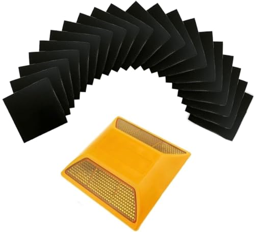 Image of Adhesive Sticky Pads for Road Reflectors, 4 inch x 4 inch Butyl Sticky Pads, 20 Pack, Stick Driveway Reflectors on Driveway, Apply on Asphalt, Pavement, Cement or Concrete, Reflector Sold Separately