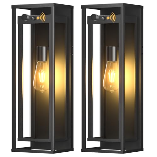Image of 20in Large Outdoor Wall Light Dusk to Dawn Sconce Exterior Lighting Fixture