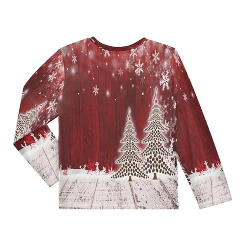 Boys Rash Guard Swim Shirt Long Sleeve UPF+ 50 Sun Shirts Quick Dry Shirt Christmas Coffee Tree Red Wooden for Toddler Kids2