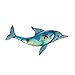 Liffy Metal Dolphin Wall Art Outdoor Sea Decor Hanging Decorative Glass Sculpture Blue for Patio, Deck or Garden