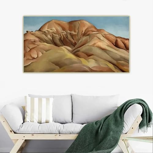 Peinture à l'huile abstraite de paysage montagneux pour déco salon 60x105 cm