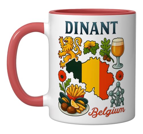 Taza de Cerámica Dinant Vacation con Bandera de Bélgica miniatura 1