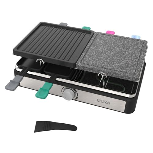 BURI Skive Raclette Grill with Natural Stone Top, 1400W