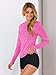 ANRABESS Womens Long Sleeve Workout Quick Dry Fitted Yoga Gym Athletic Shirts Hot Pink X-Small