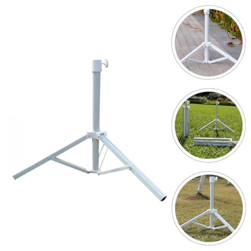 Soporte para sombrilla de jardín con base triangular de hierro resistente para terraza 8